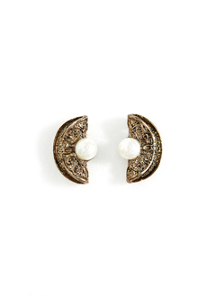 【热卖】pearl point half circle ER-Vi-d41110