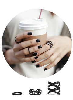 【热卖】trendy black color ring §-Xi-d34738