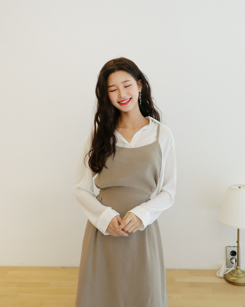 다홍 [그녀가 예뻐진 비밀, 다홍] 다홍 [그녀가 예뻐진 비밀, 다홍] - 헤이쥬 슬리브리스 롱 원피스 