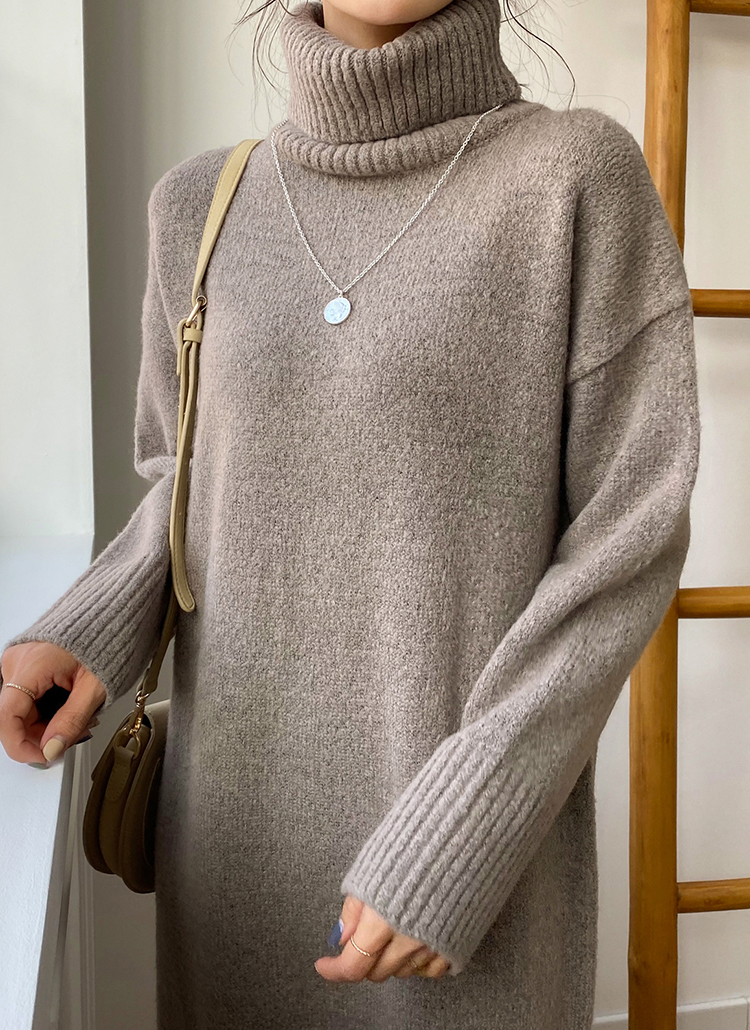 タートルネックニットワンピース 全3色ドレス ワンピ レディース