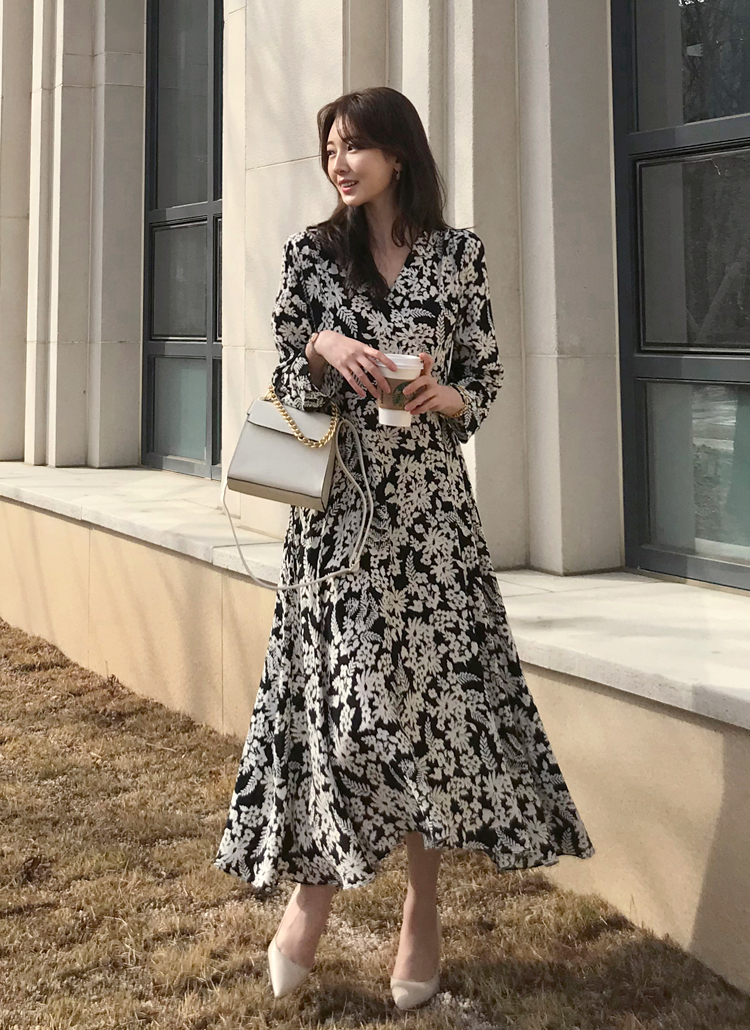 フラワーロングaラインワンピース レディースファッション通販 Dholicディーホリック ファストファッション 水着 ワンピース