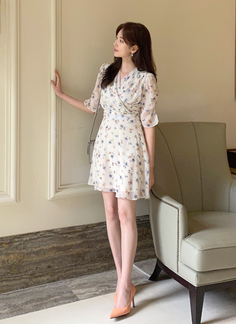 カシュクール花柄シフォンワンピース レディースファッション通販 Dholicディーホリック ファストファッション 水着 ワンピース