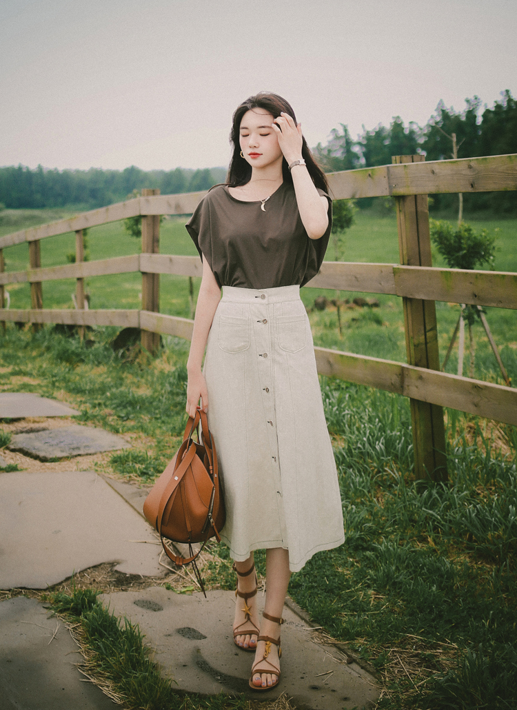 リネンボタンロングスカート レディースファッション通販 Dholicディーホリック ファストファッション 水着 ワンピース