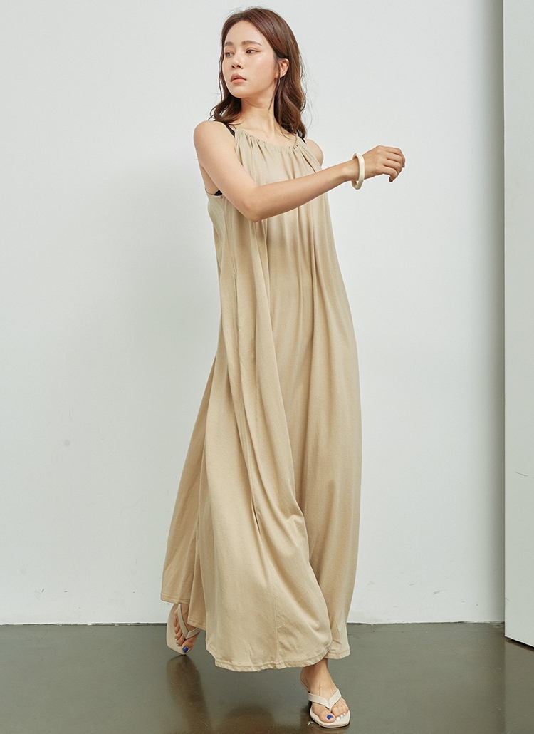 ドロストネックスリーブレスワンピース ベージュ レディースファッション通販 Dholicディーホリック ファストファッション 水着 ワンピース