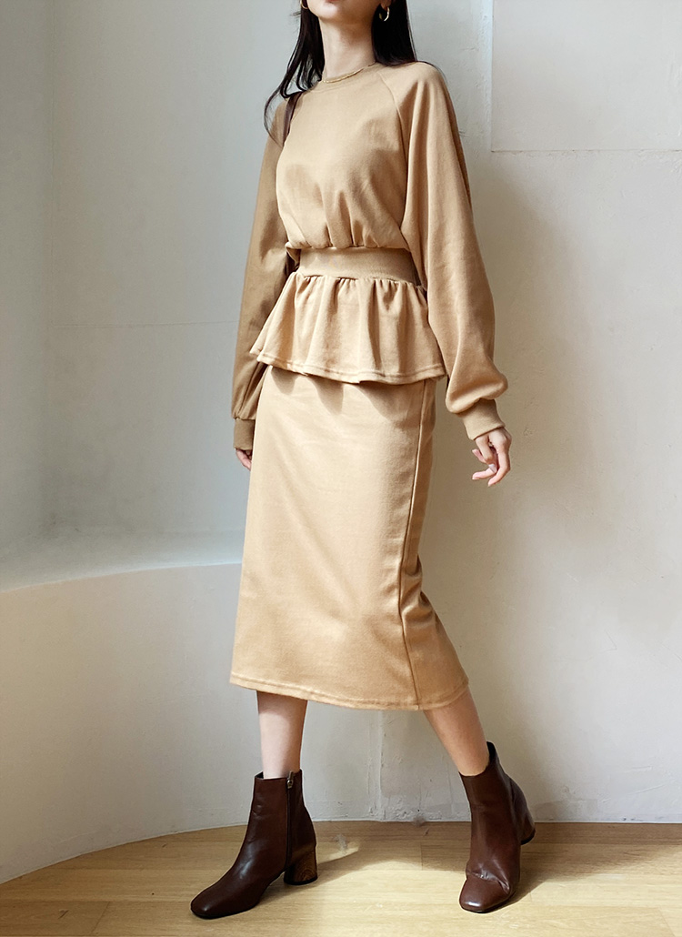 ペプラムスウェット スカートset 全3色ドレス ワンピ レディースファッション通販 Dholicディーホリック ファストファッション 水着 ワンピース