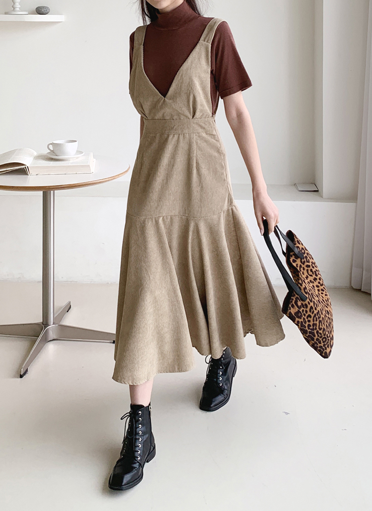 コーデュロイスリーブレスワンピース 全3色ドレス ワンピ レディースファッション通販 Dholicディーホリック ファストファッション 水着 ワンピース