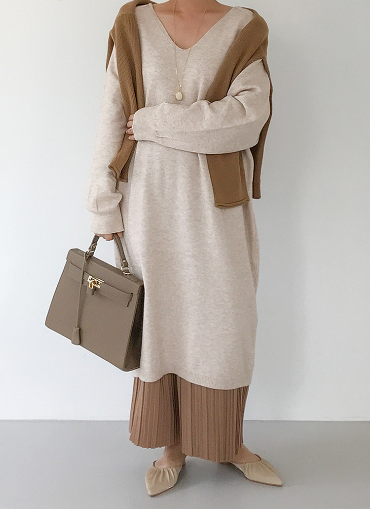 Vネックハイゲージニットワンピース レディースファッション通販 Dholicディーホリック ファストファッション 水着 ワンピース