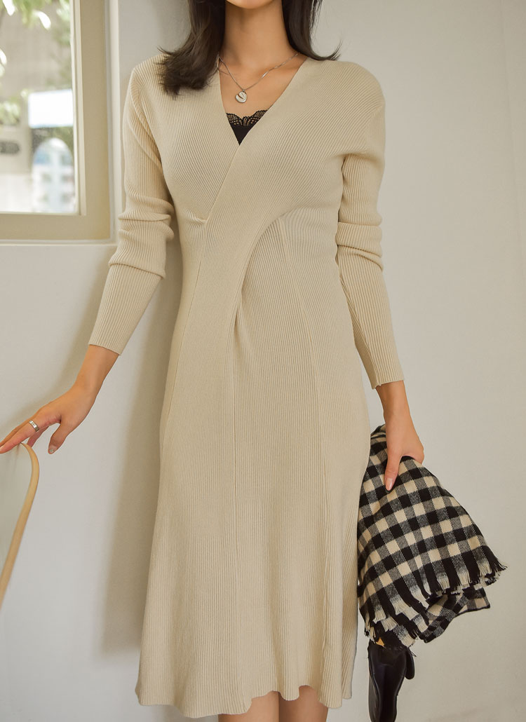 ツイストvネックニットワンピース レディースファッション通販 Dholicディーホリック ファストファッション 水着 ワンピース