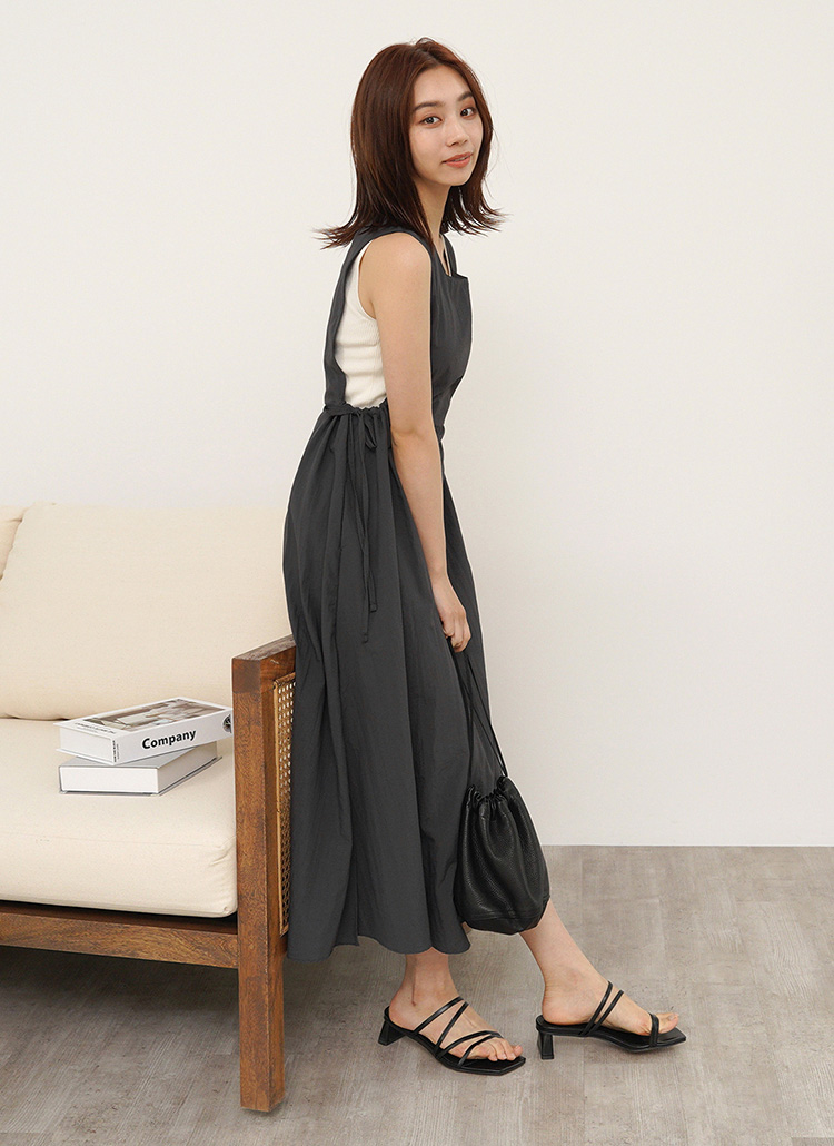 サイドリボンノースリーブスリーブレスロングワンピース春夏秋 ワンピース ワンピース Imamura Kyoka 今村京香 ファッション総合通販 Dholic