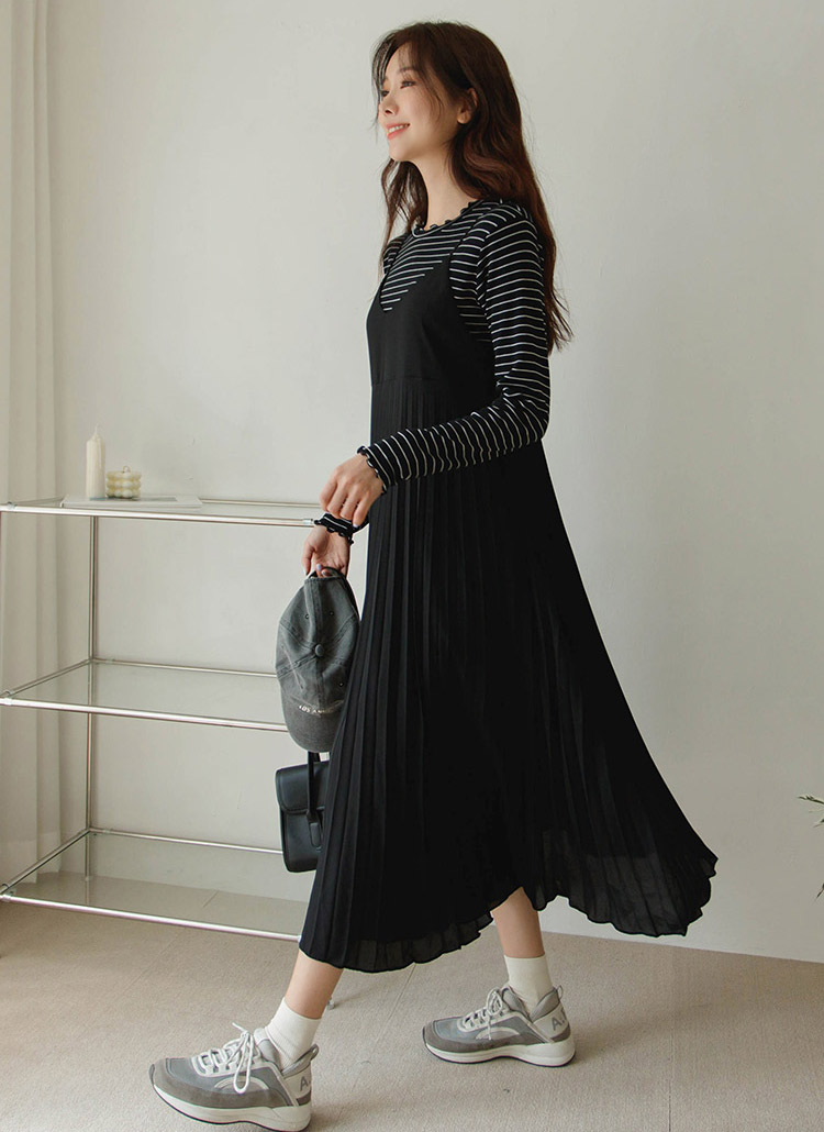 プリーツロングキャミビスチェフレアワンピース春夏秋冬 ワンピース ロングワンピース Justone ジャストワン ファッション総合通販 Dholic