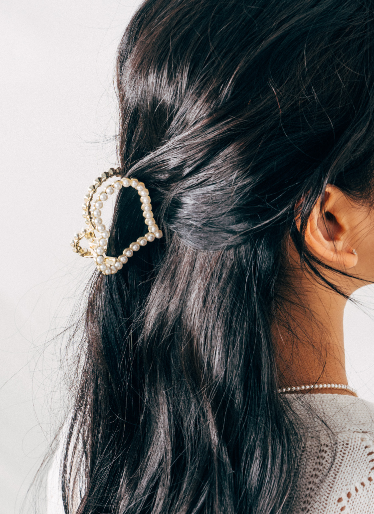 フェイクパールハートラインフレームゴールドカラーヘアクリップ春夏秋冬 アクセサリー ヘアアクセサリー Soo Soo スーアンドスー ファッション総合通販 Dholic