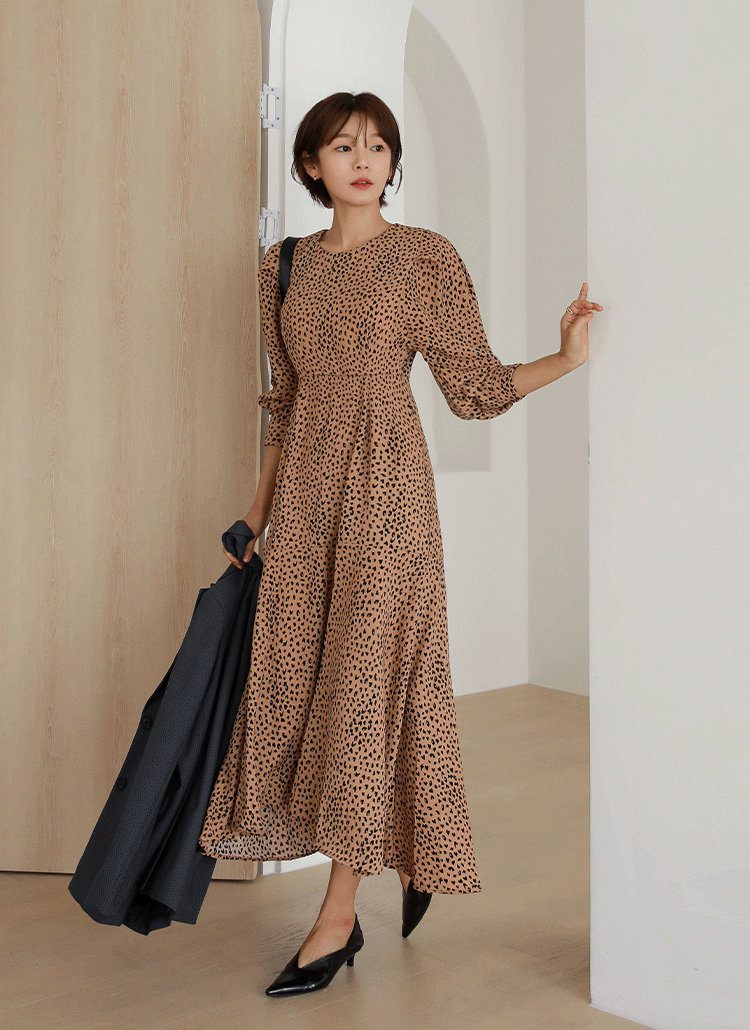パターンレオパードフレアワンピース春秋冬 ワンピース ロングワンピース Chichera シックヘラ ファッション総合通販 Dholic