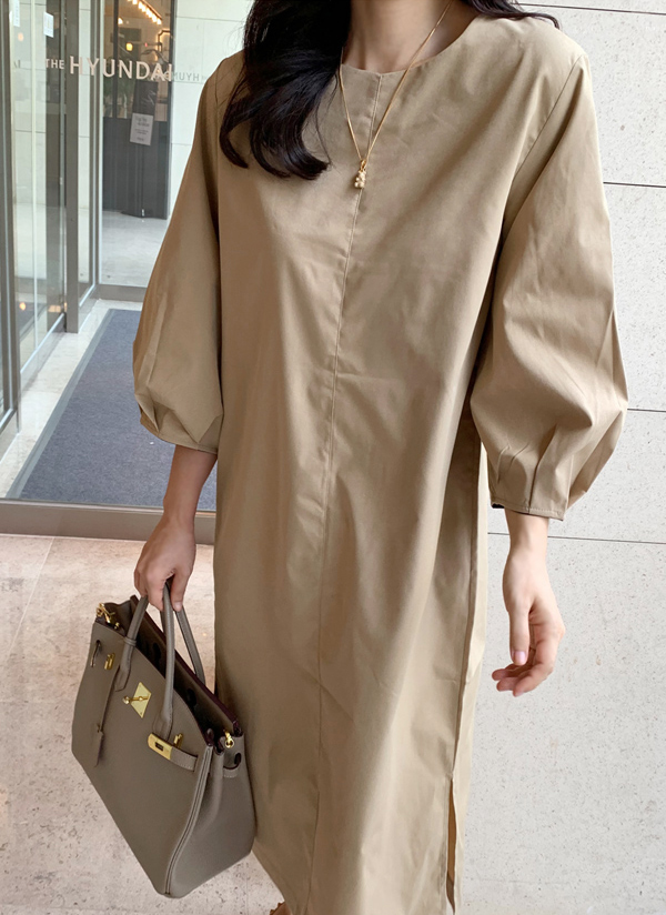 ラウンドネックスリットヘムhラインルーズロングタックパフスリーブ長袖ワンピース春夏秋 ワンピース ロングワンピース Simpleboutique シンプルブティック ファッション総合通販 Dholic ラウンドネックスリットヘムhラインルーズロングタックパフスリーブ長袖ワンピース春夏秋 ワンピース ロングワンピース Simpleboutique シンプルブティック ファッション総合通販 Dholic