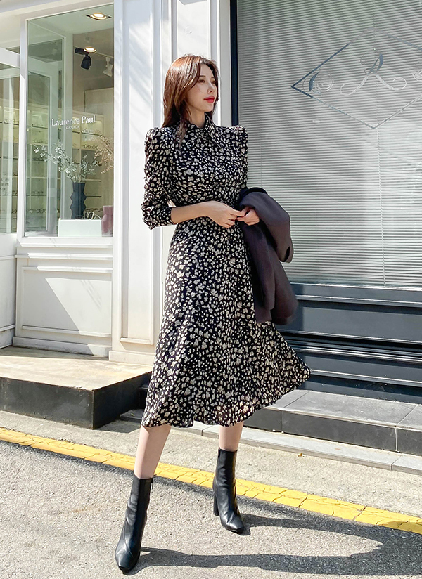 シフォンバックストラップ花柄フレアワンピース春秋冬 ワンピース ロングワンピース Dabagirl ダバガール ファッション総合通販 Dholic