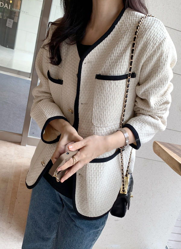 ノーカラー配色ツイードジャケット春秋冬 アウター ジャケット Simpleboutique シンプルブティック ファッション総合通販 Dholic ノーカラー配色ツイードジャケット春秋冬 アウター ジャケット Simpleboutique シンプルブティック ファッション総合通販 Dholic