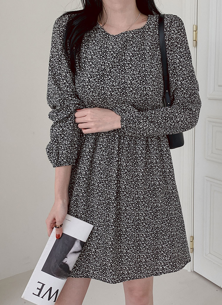フラワーパターン花柄フレアミニワンピース春夏秋冬 ワンピース ミニワンピース Chicblack シックブラック ファッション総合通販 Dholic