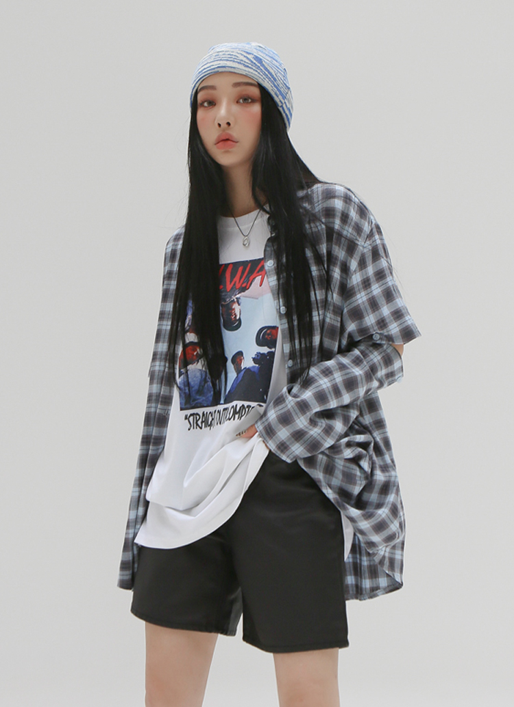 オーバー2way袖ボタンチェックシャツ春秋冬 ブラウス シャツ 12ons 12オンス ファッション総合通販 Dholic オーバー2way袖ボタンチェックシャツ春秋冬 ブラウス シャツ 12ons 12オンス ファッション総合通販 Dholic