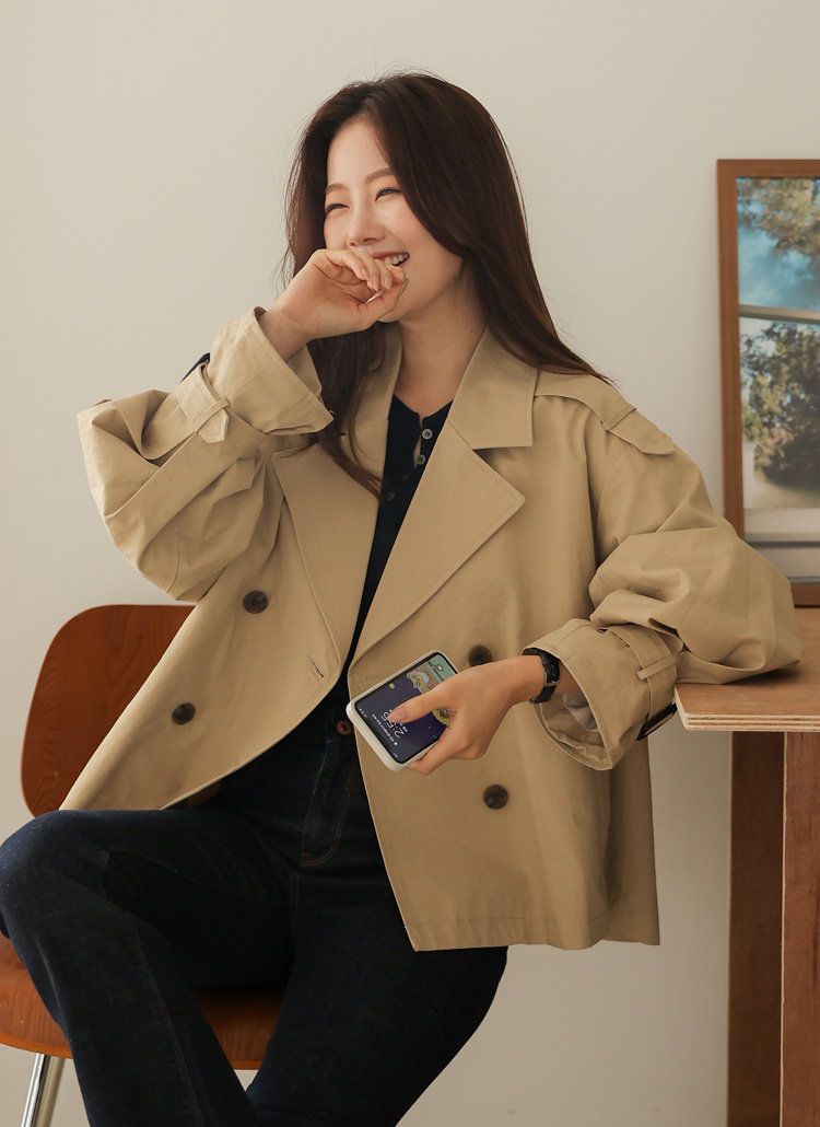 肩ストラップハーフ丈トレンチコート春秋冬 アウター コート Mayddle メイドゥル ファッション総合通販 Dholic
