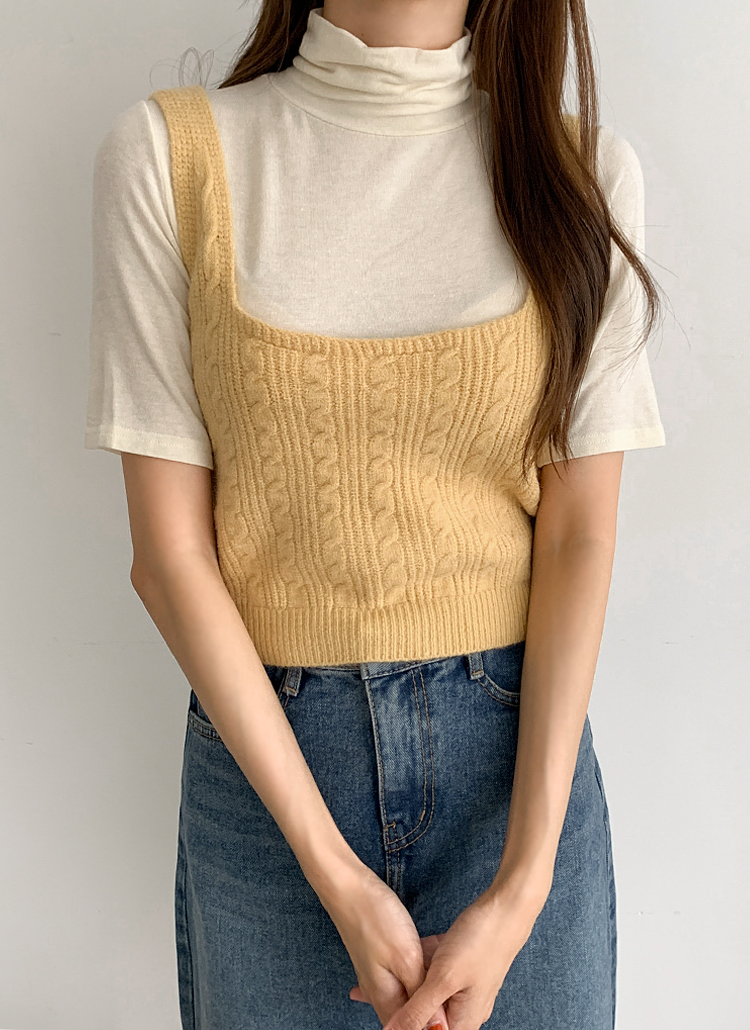 アクリルｰケーブルスクエアネックニットビスチェ春秋冬 トップス その他 Heyboo ヘイブー ファッション総合通販 Dholic