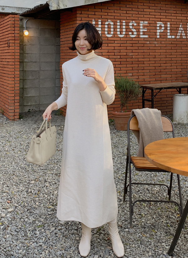 オーバーハイネックタートルネックロング丈ニットワンピース春秋冬 ワンピース ロングワンピース Cocoblack ココブラック ファッション総合通販 Dholic