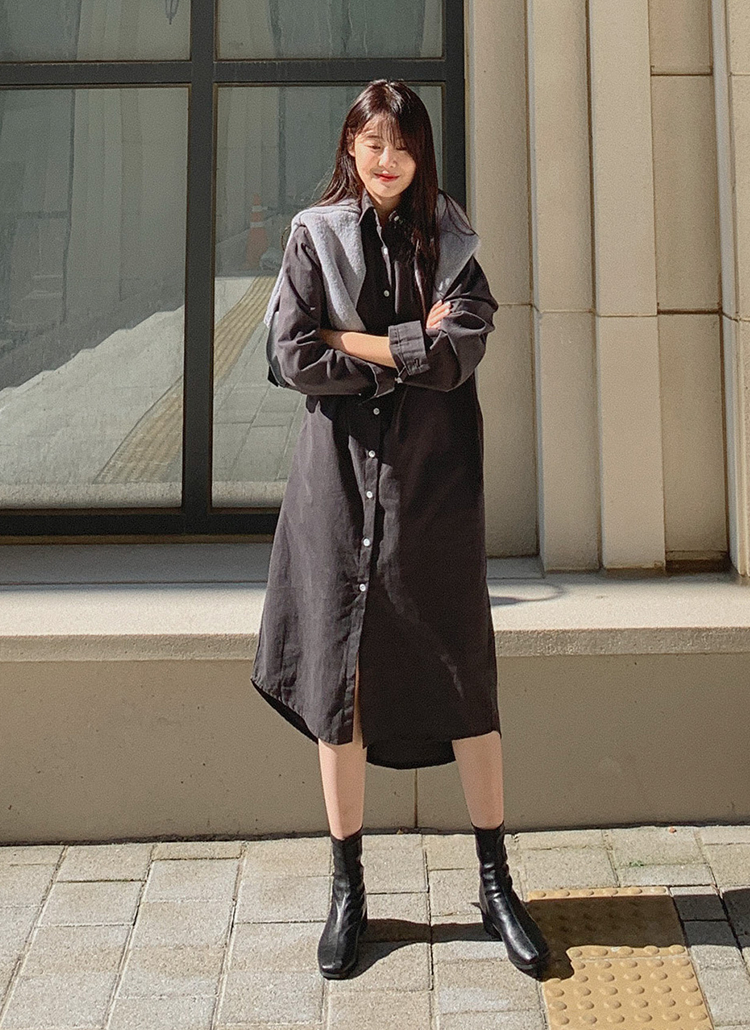 コットン綿長袖シャツワンピース秋冬 ワンピース ミディワンピース Lindashop リンダショップ ファッション総合通販 Dholic