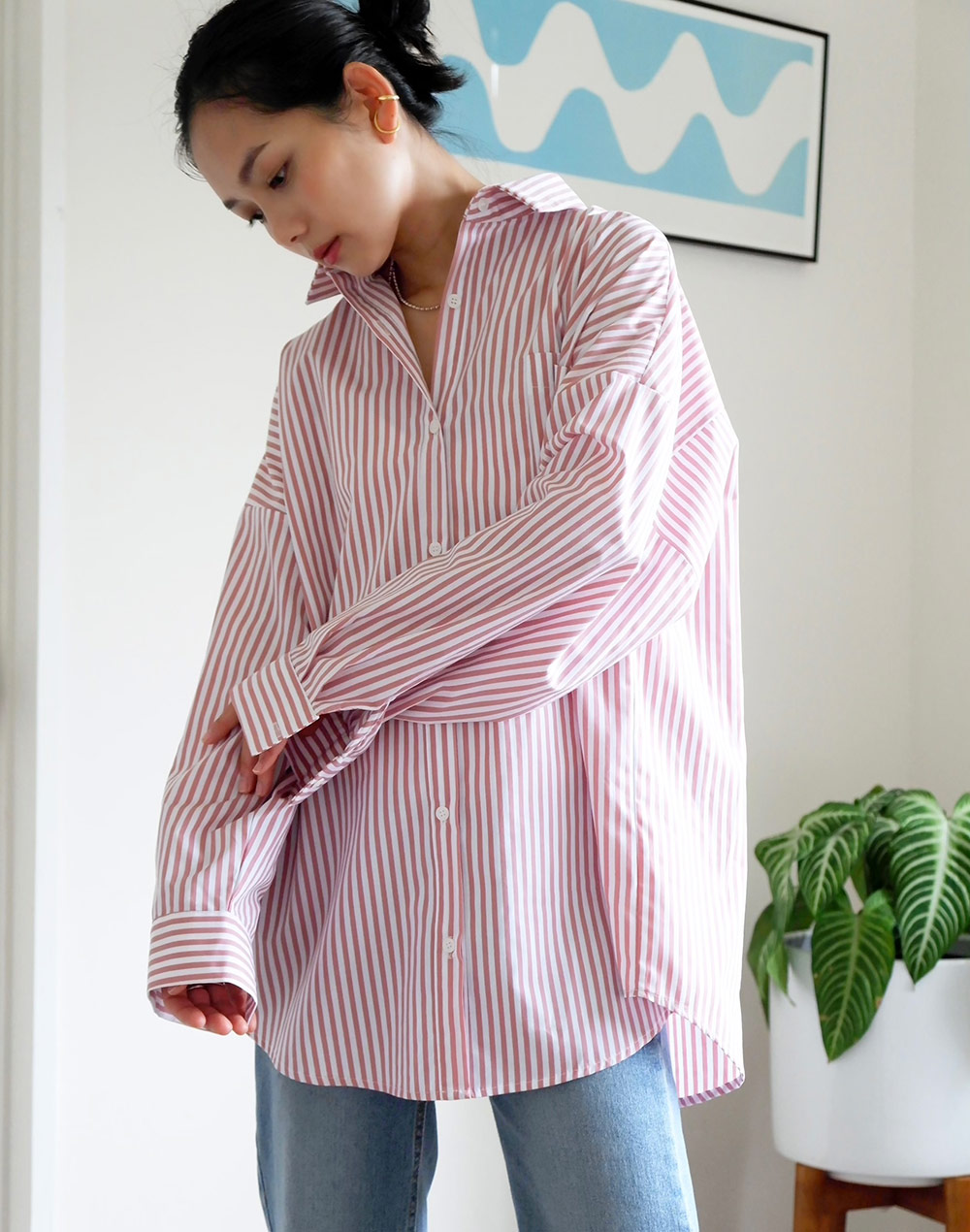 Big Silhouette Stripe Shirt・t273230（ブラウス/シャツ）| shiho_takechi | 東京ガールズマーケット