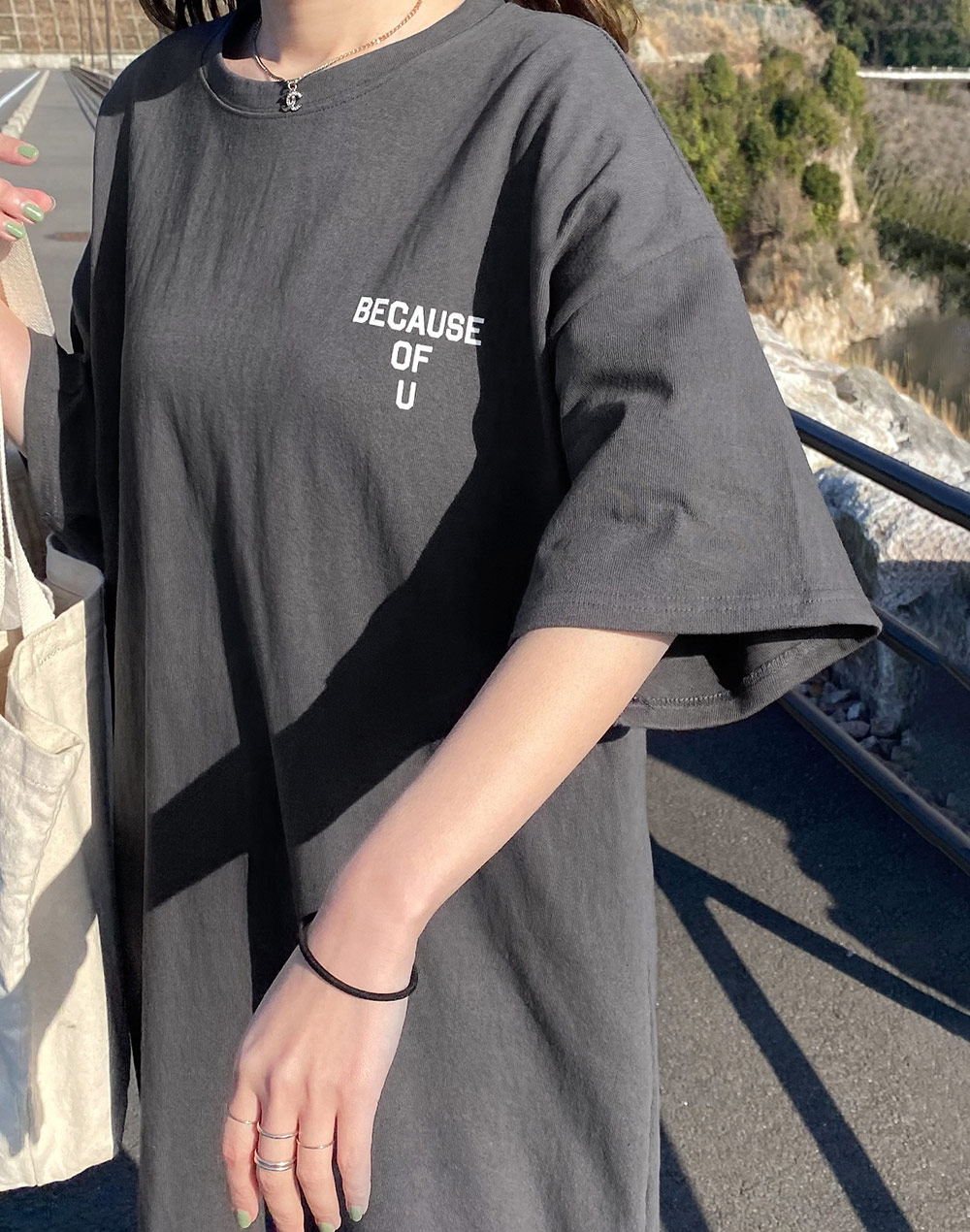 ロング丈ロゴtシャツワンピース B ワンピース ロング ファッション通販 Tgm ティージーエム