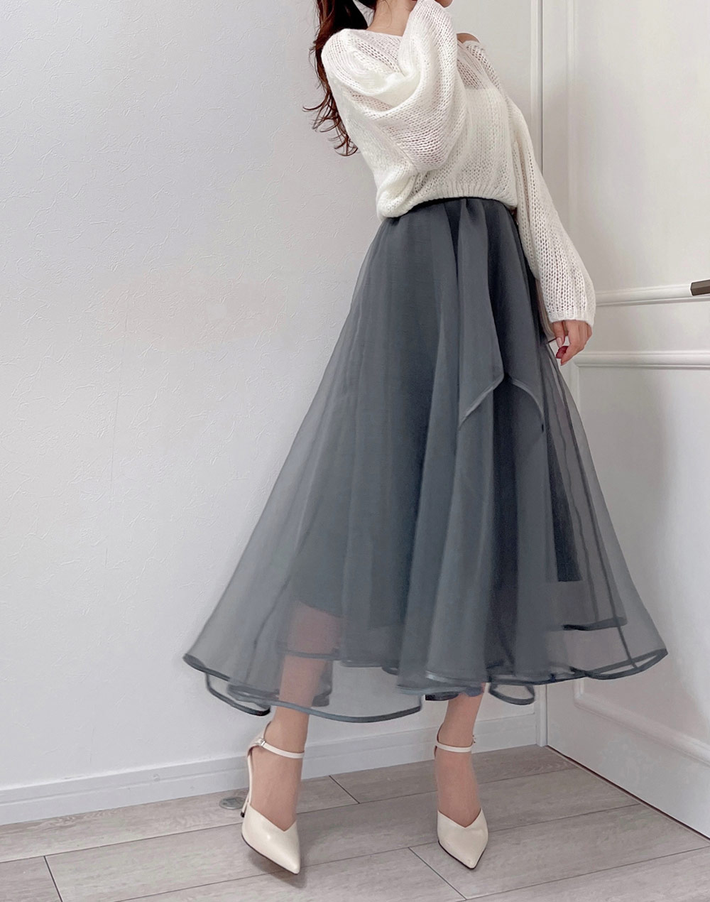ボリュームシフォンフレアスカート スカート スカート ファッション通販 Tgm ティージーエム