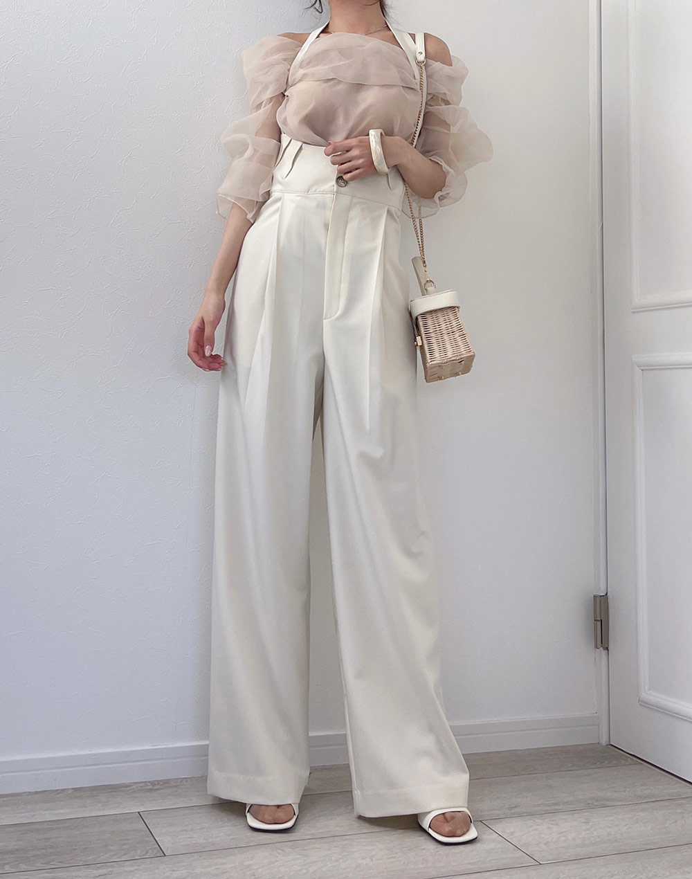 サスペンダー付きワイドパンツ・a277360 | パンツ オールインワン 
