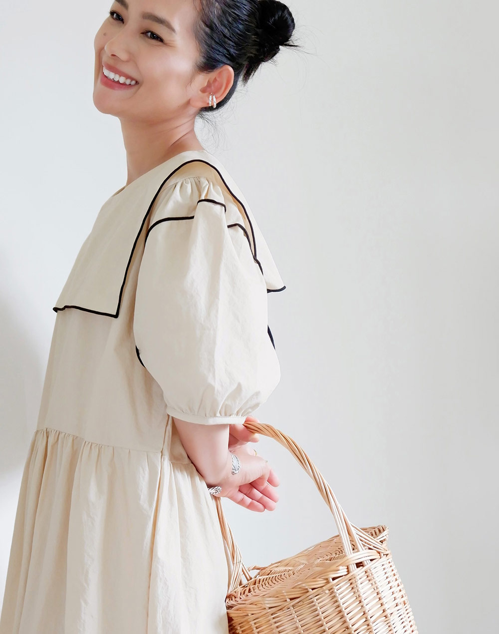 Big  Collar Puff Sleeve Dress・t279483（ワンピース/ロング）| shiho_takechi | 東京ガールズマーケット