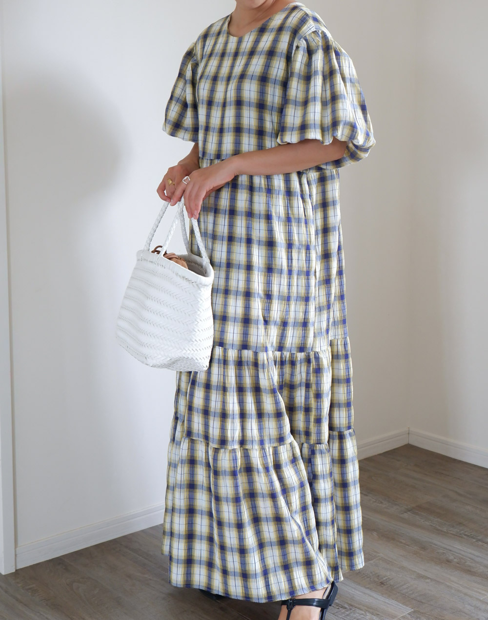Checked Volume  Sleeve Dress・p280871（ワンピース/ロング）| shiho_takechi | 東京ガールズマーケット