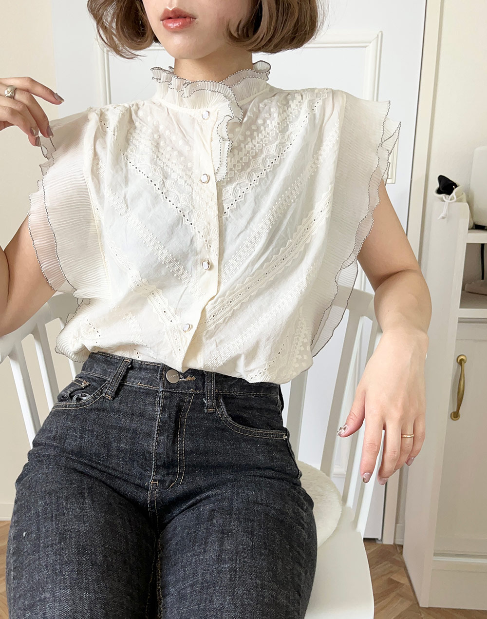 frill lace blouse・b281075（ブラウス/ブラウス）| 1016_kanako | 東京ガールズマーケット