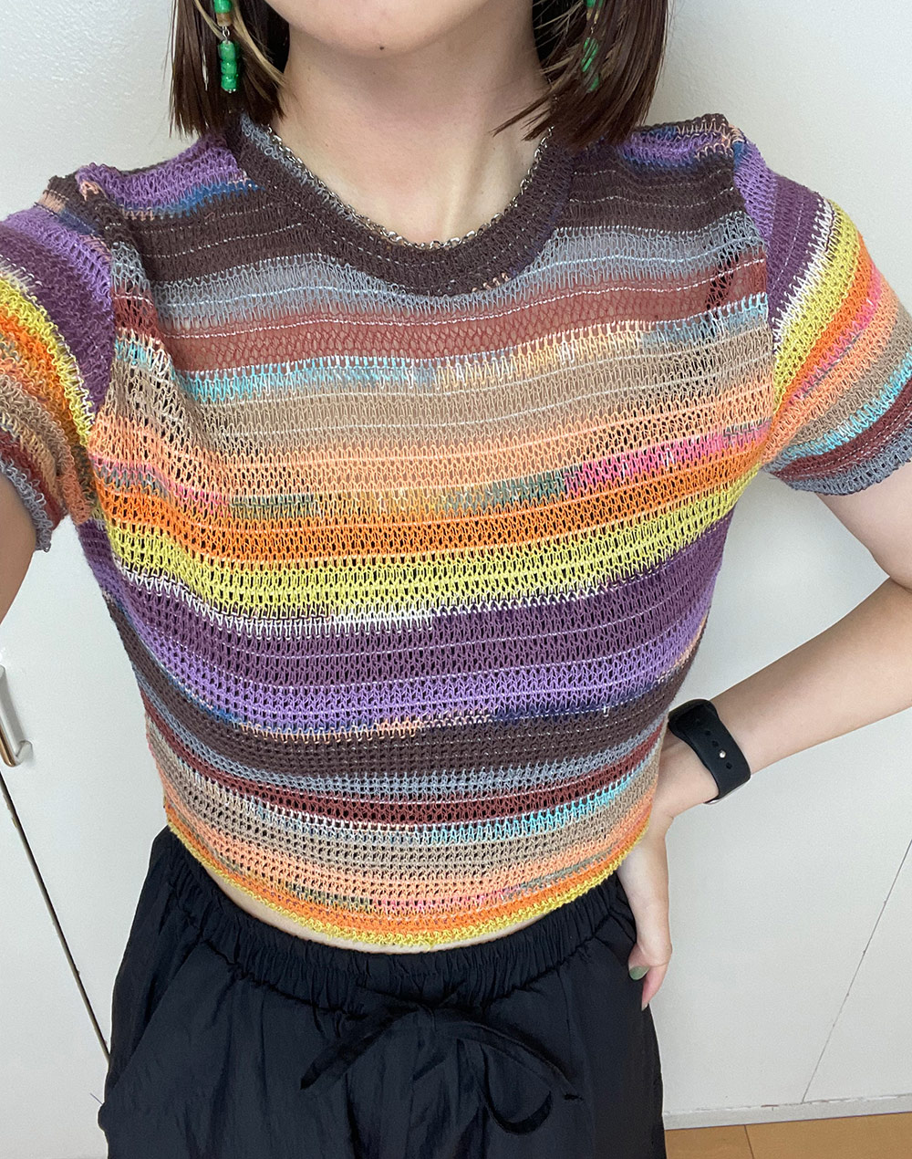 カラフルボーダーサマーニット T2258 トップス ニット ファッション通販 Tgm ティージーエム