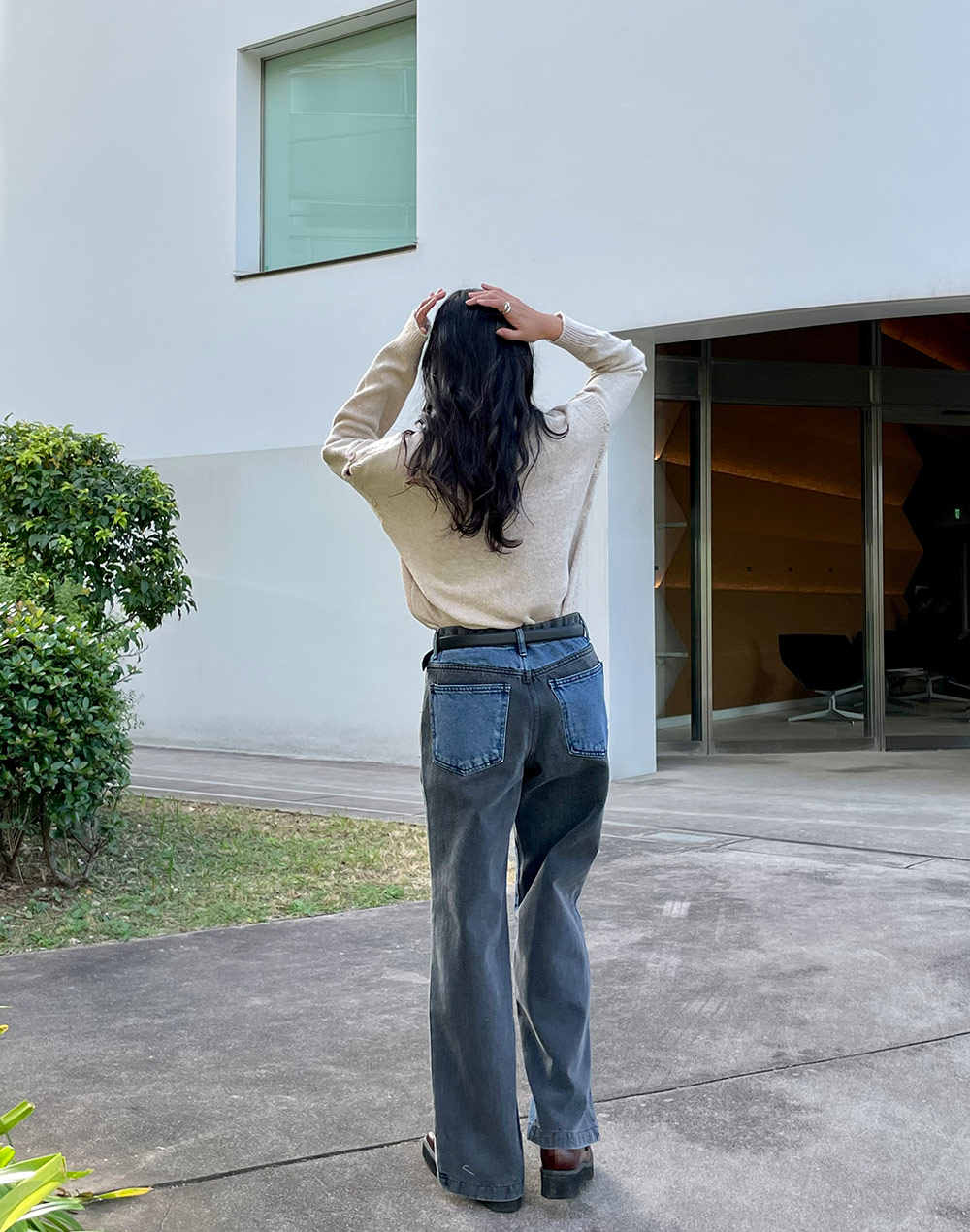 バイカラーデニムパンツ・p284403 | ジーンズ ジーンズ | ファッション