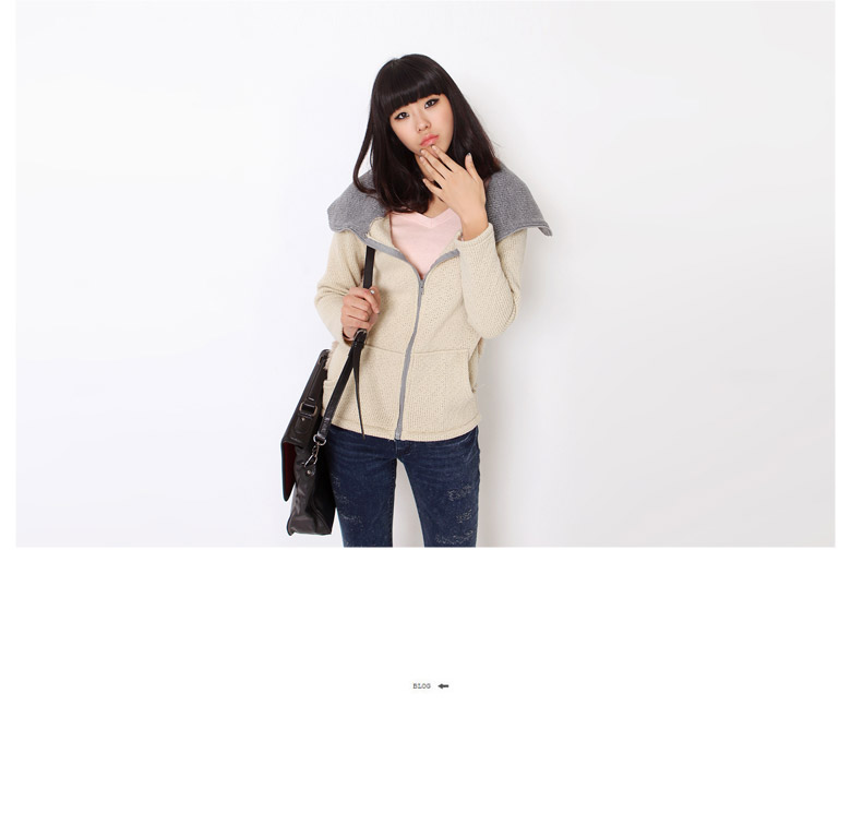 カラーデザインハイネックジップアップパーカー・全２色 | DHOLIC | 詳細画像14