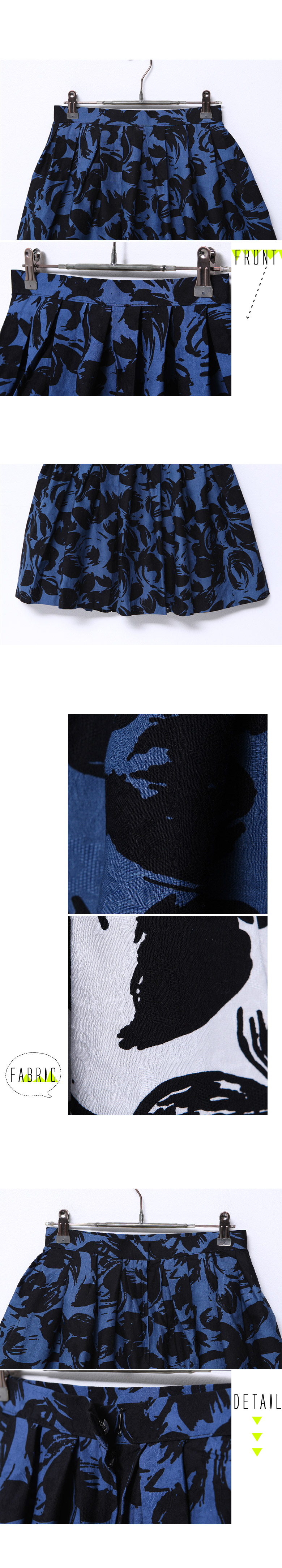 シックカラービッグフラワー柄ミニ丈ふんわりAラインスカート・全２色 | DHOLIC | 詳細画像19