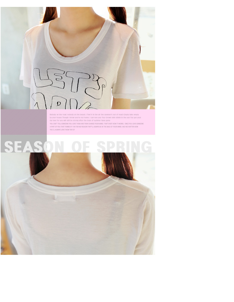 リップ&英字ロゴプリントスクープネックオーバーサイズ半袖Tシャツ・全３色 | DHOLIC | 詳細画像5