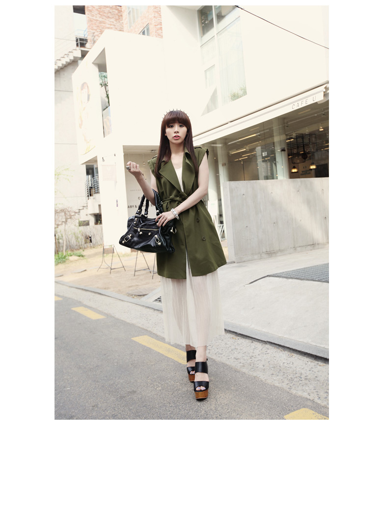 シックカラーフェイクレザー素材バックストラップ11.7cmウッドヒールサンダル・全２色 | DHOLIC | 詳細画像14