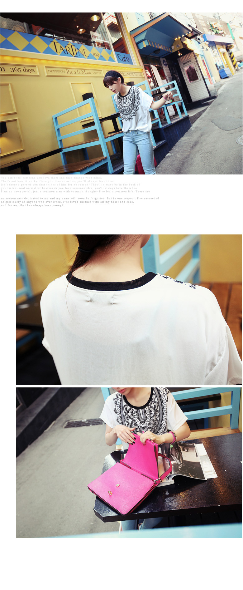 レースプリントラウンドネックオーバーサイズ半袖Tシャツ・全3色 | DHOLIC | 詳細画像10