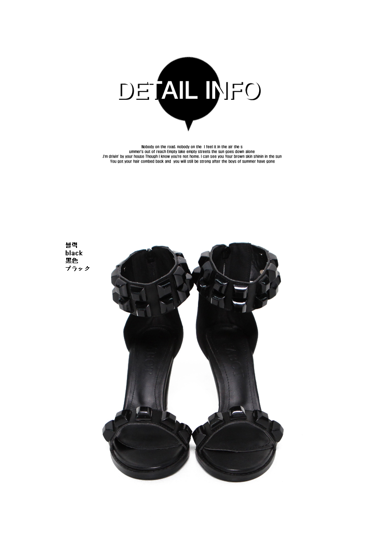 ボールドスタッズデザイン９ｃｍヒールストラップサンダル・全１色 | DHOLIC | 詳細画像10
