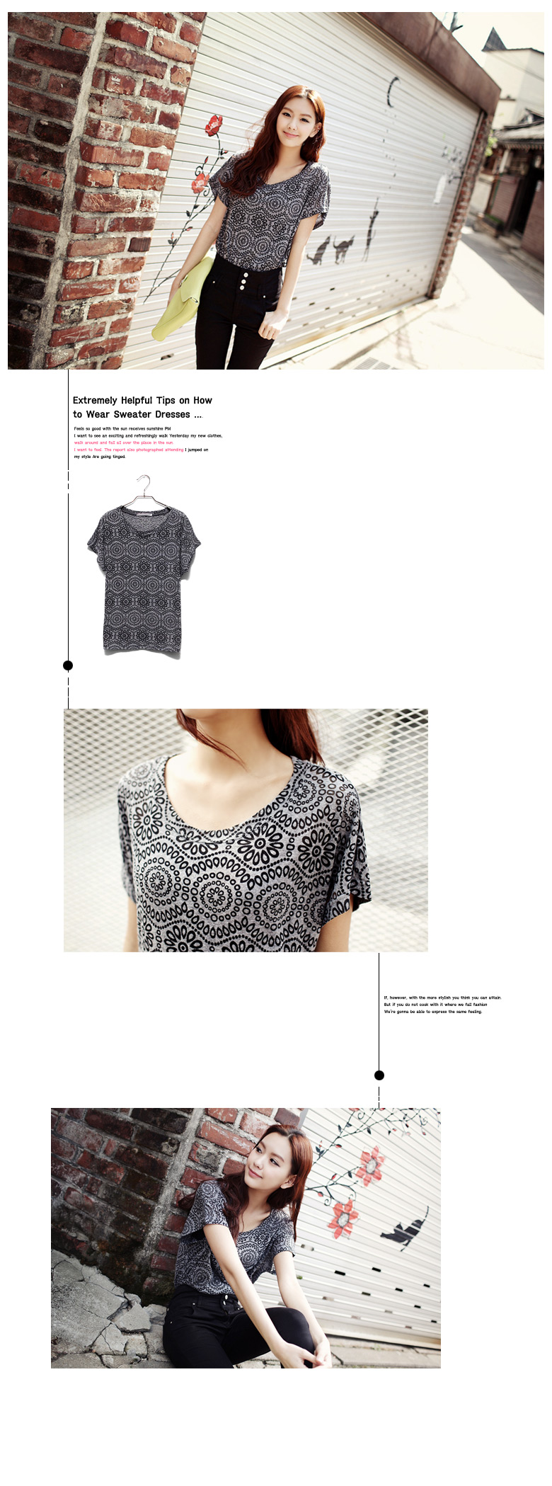 レースバーンアウト加工オーバーサイズ半袖Ｔシャツ・全3色 | DHOLIC | 詳細画像3