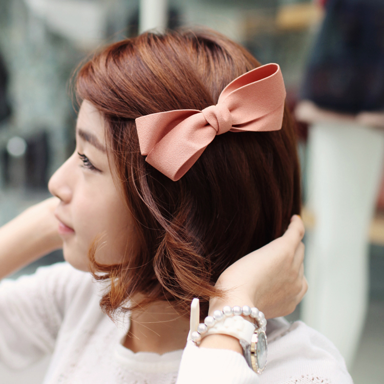 ポリエステル混紡カラービックリボンヘアーバレッタ・全5色 レディースファッション通販 DHOLIC