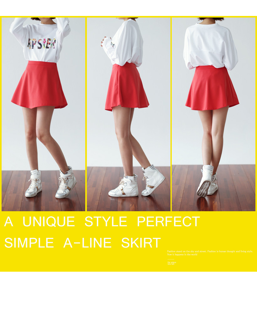 シンプルベーシックポリエステル混紡素材ミニフレアースカート・全6色 | DHOLIC | 詳細画像2