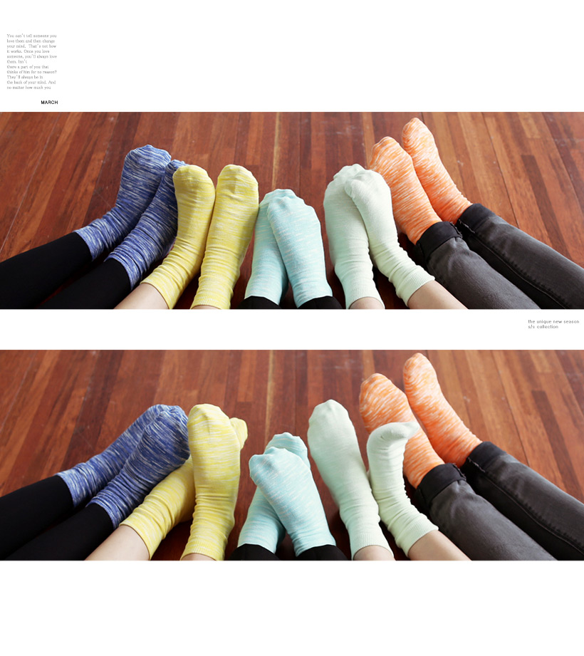 *Sockserely yours[Bee socks]*ミックスカラー綿100%素材シンプルソックス・全5色 | DHOLIC | 詳細画像6