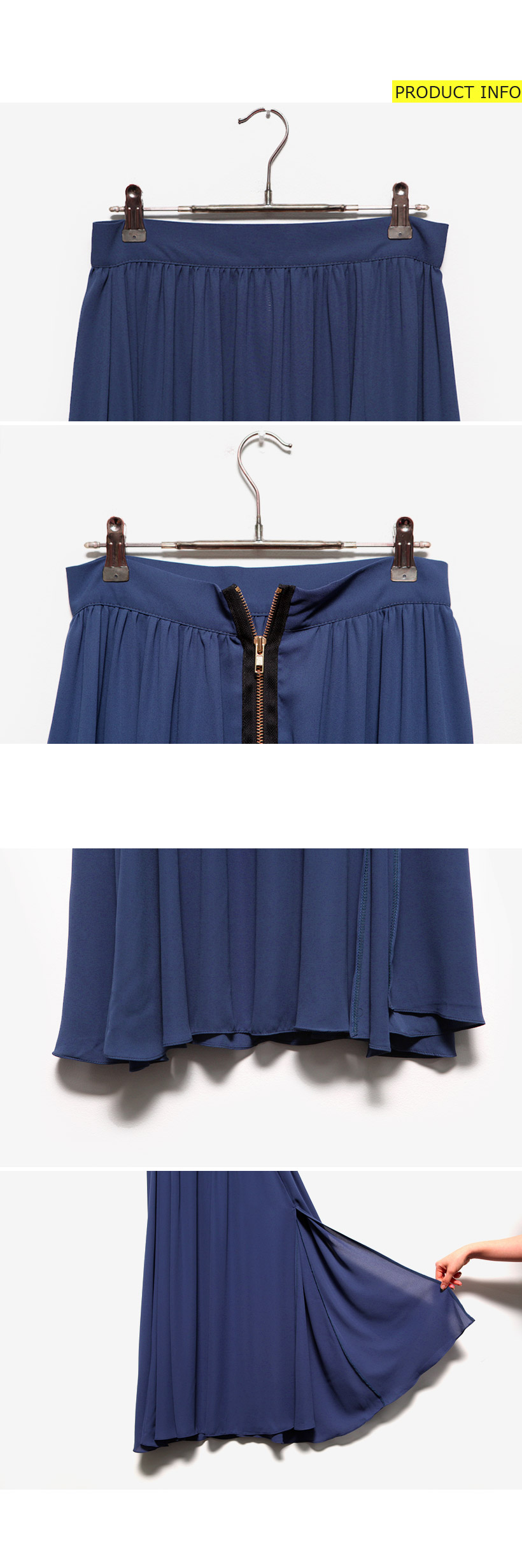 サイドレッグラインスリットデザインシフォンロングマキシスカート・全4色 | DHOLIC | 詳細画像14