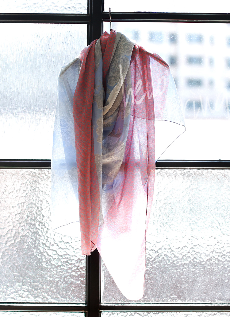 <font color=red><b>◆◆雑誌SPRiNG9月号掲載◆◆</b></font>ソフトカラーペイズリーパターン配色デザインポリエステル素材スカーフ・全5色 | DHOLIC | 詳細画像1