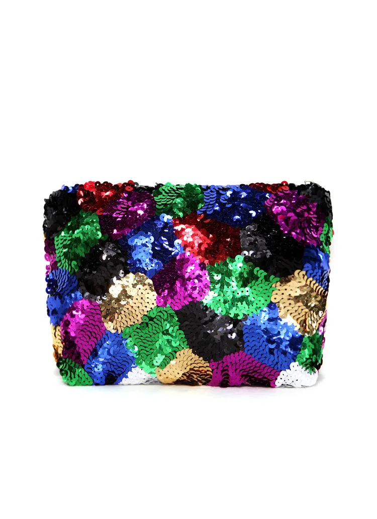 <font color=red><b>◆◆雑誌JILLE8月号掲載◆◆</b></font>スパンコールカラフルジッパークラッチバッグ・全１色 | DHOLIC | 詳細画像1