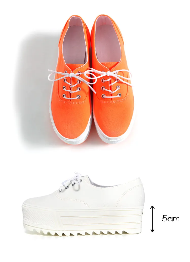 <font color=red><b>◆◆雑誌SEDA12月号/JJ10月号,9月号/JILLE8月号掲載◆◆</b></font>ネオンカラー綿素材シンプル厚底スニーカー・全5色 | DHOLIC | 詳細画像1