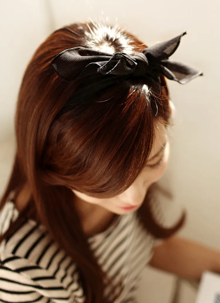 バンディングタイプポリエステル素材シンプルシフォンリボンヘアーバンド・全4色 | DHOLIC | 詳細画像1