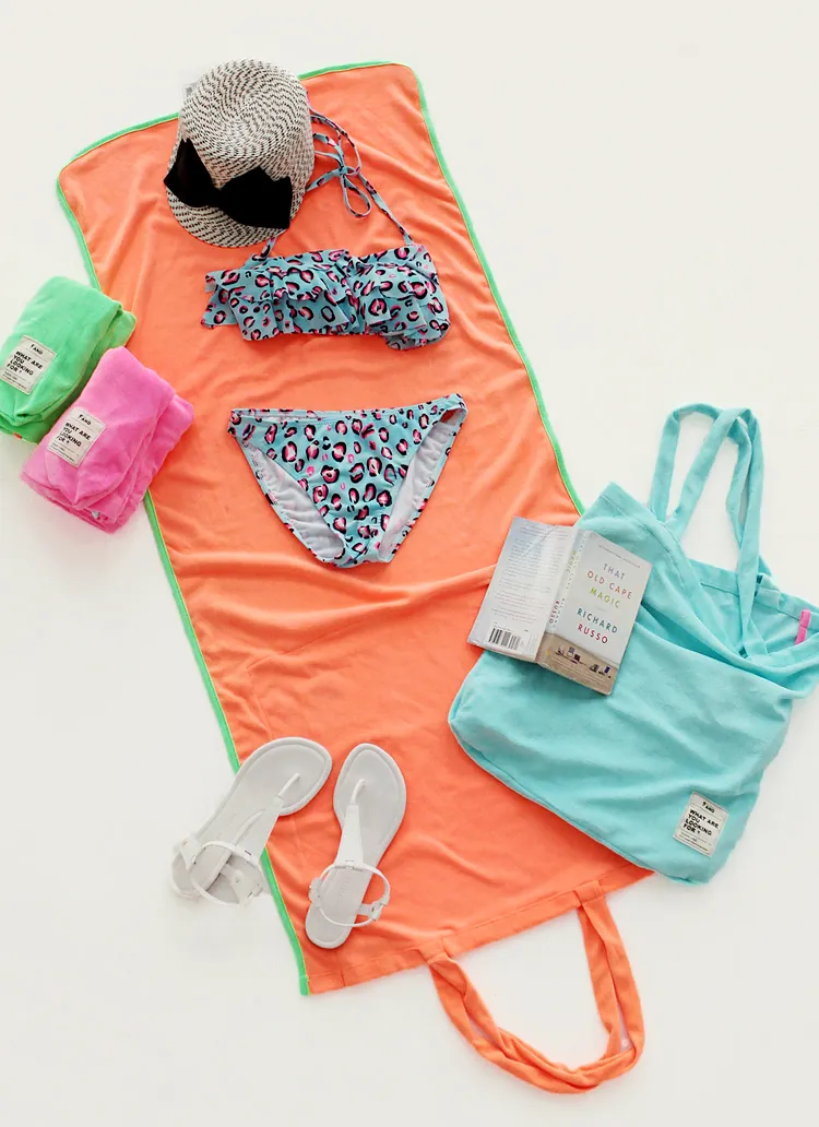 綿混紡素材テリービーチタオルショルダーバッグ・全4色 | DHOLIC | 詳細画像1